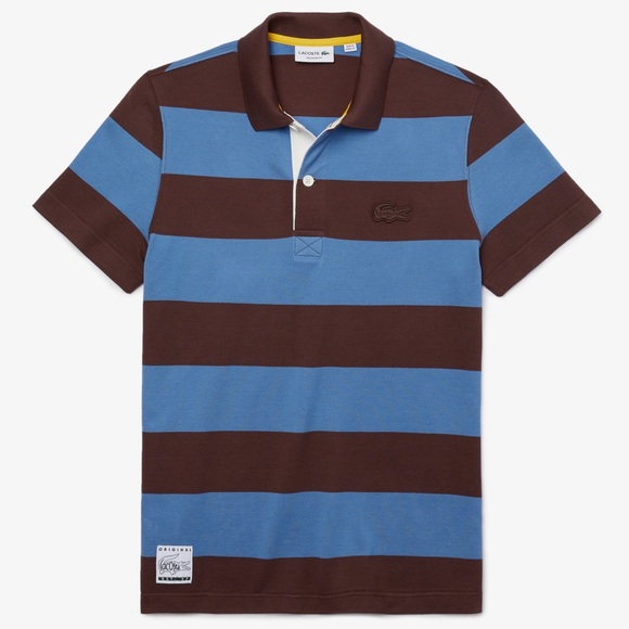 Lacoste Men’s Regular Fit Striped Cotton Piqué Polo Shirt - Picture 2 of 13